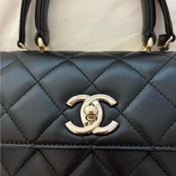 CHANEL π€ 25C Black Lambskin Mini Trendy CC Top Handle Bag - Picture 7 of 16